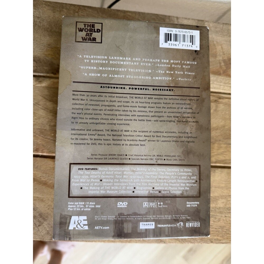 The World at War Complete 11 DVD Box Set A&E WWII Documentary Laurence Olivier - Picture 4 of 4